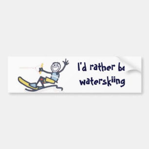 Jag skulle är ganska Waterskiing - bildekal