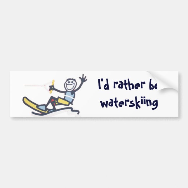 Jag skulle är ganska Waterskiing - bildekal (Framsidan)