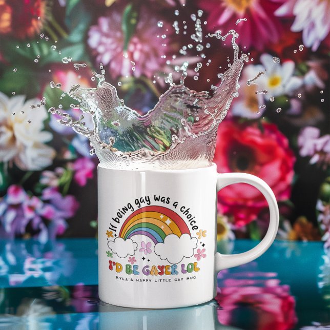 Jag skulle bli Gayer | Monogram för Pride av HBT-k Kaffemugg (Skapare uppladdad)