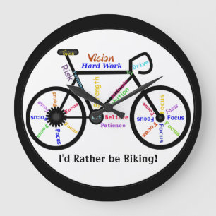 Jag skulle cyklar ganska, cyklar med Motivational Stor Klocka