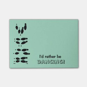 Jag skulle dansar ganska balsaldansarefotsteg post-it block
