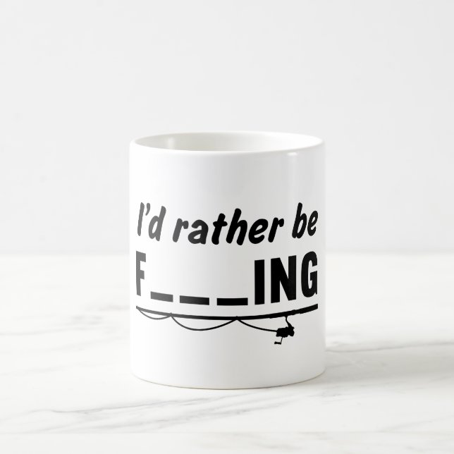 Jag skulle fiskar ganska fyller förbigår in kaffemugg (Center)