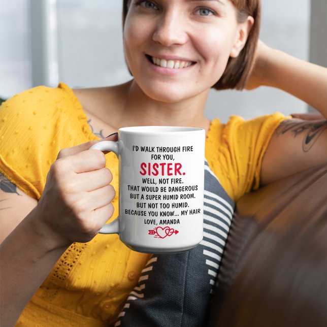 Jag skulle gå genom eld för dig syster kaffemugg (Skapare uppladdad)
