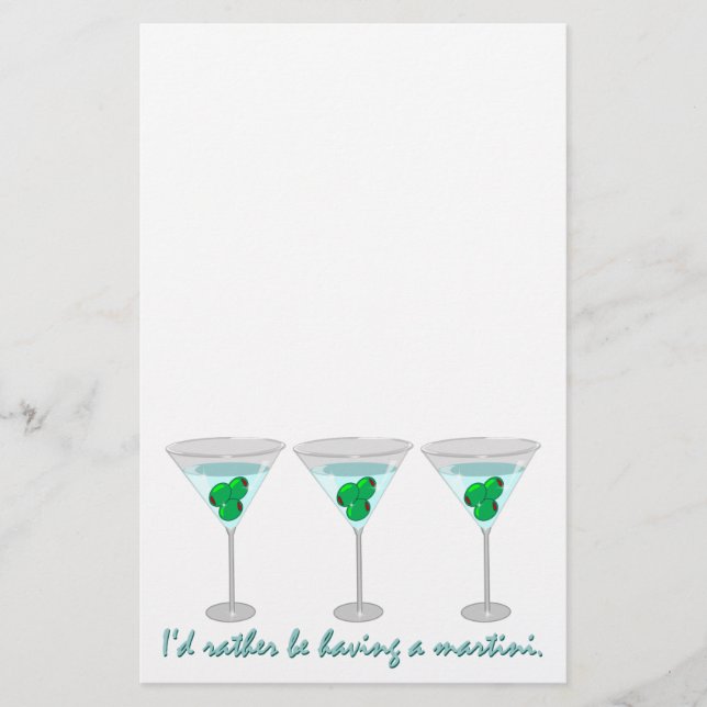 Jag skulle har ganska en martini. Brevpapper (Framsida)