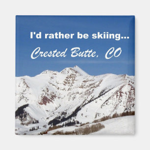 Jag skulle hellre åka skidor, Crested Butte, CO Magnet
