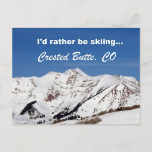 Jag skulle hellre åka skidor, Crested Butte, CO Vykort