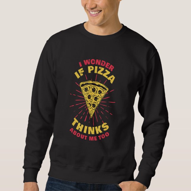 Jag skulle hellre äta Pizza Pizza. Lång Ärmad Tröja (Framsida)