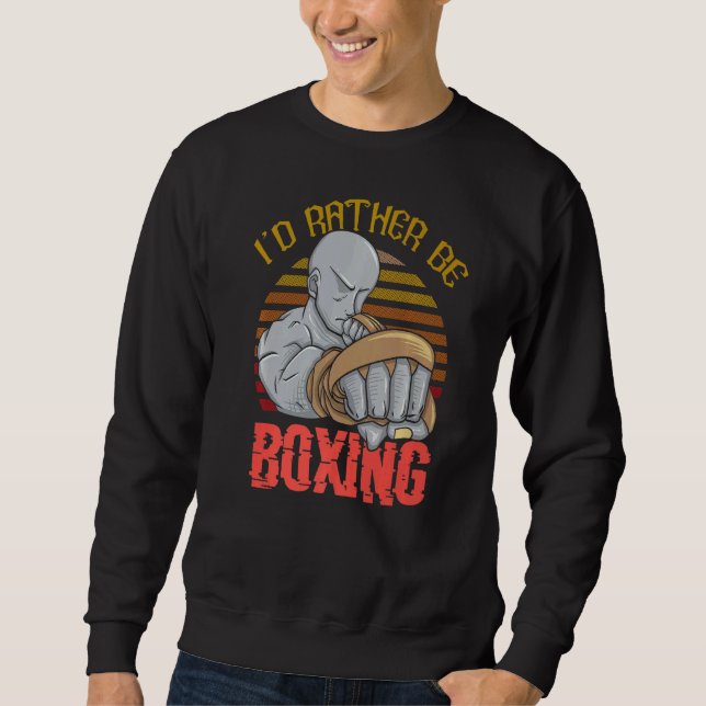 Jag skulle hellre boxa. lång ärmad tröja (Framsida)