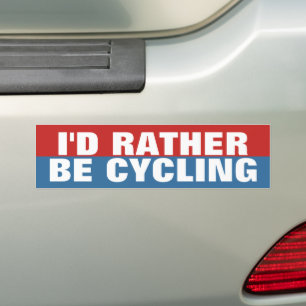 Jag skulle hellre cykla bildekal
