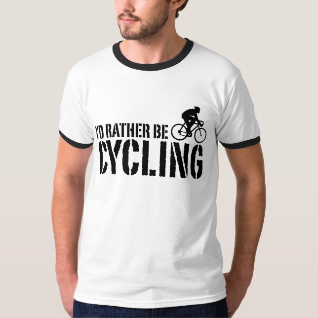 Jag skulle hellre cykla (man) t-shirt (Framsida)