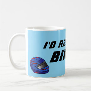 Jag Skulle Hellre Cykla Rolig Cyklist Motorcyklist Kaffemugg