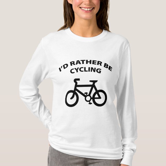 Jag skulle hellre cykla t shirt (Framsida)