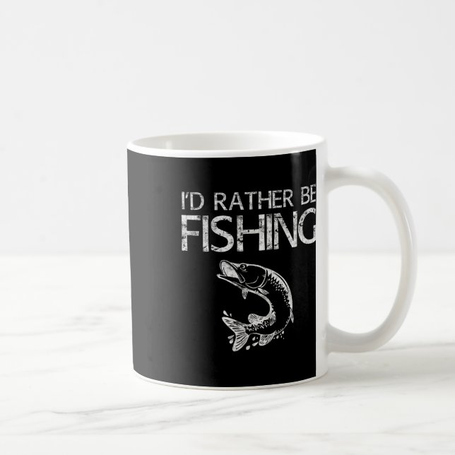 Jag skulle hellre fiska Fiskare Shirt Kaffemugg (Höger)
