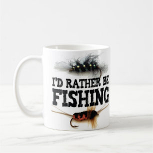 "Jag skulle hellre fiska" Fly Fisherman Tie Flies Kaffemugg