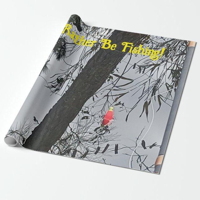 Jag skulle hellre fiska Pappert Presentpapper (Utrullad)