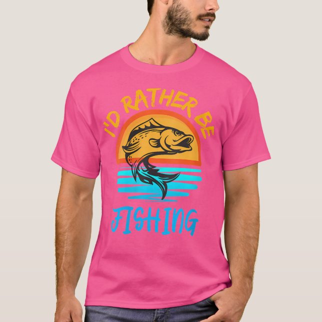Jag skulle hellre fiska solnedgång för t shirt (Framsida)