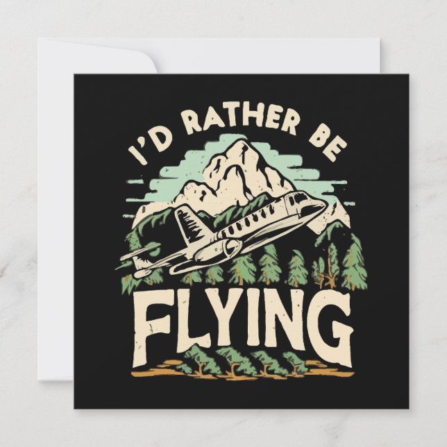 Jag skulle hellre flyga. Flygplan Inbjudningar (Framsida)