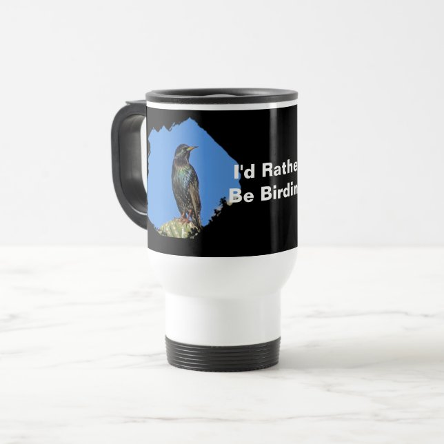 Jag skulle hellre föda Starling Photo Fågelskådare Resemugg (Framsida vänster)