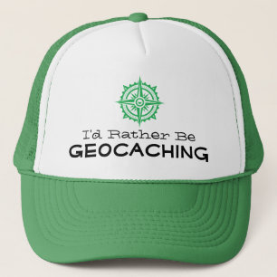 Jag skulle hellre Geocaching Compass FTF Gift Swag Keps