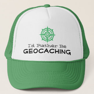 Jag skulle hellre Geocaching Compass FTF Gift Swag Keps