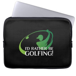 Jag skulle hellre golfera Modern Golfer Sports Bla Laptop Fodral