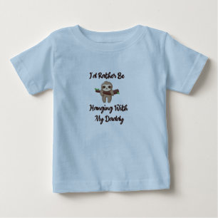 Jag skulle hellre hänga med min pappa baby dovhjor t shirt