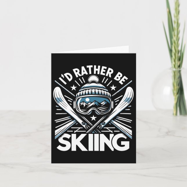 Jag skulle hellre hoppa - vintersportentusiast Ski Kort (Framsida)