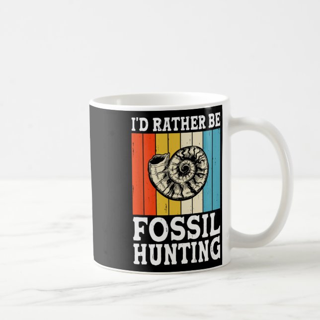 Jag skulle hellre jaga Fossil Hunters Sten Kaffemugg (Höger)