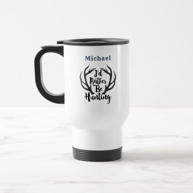 Jag skulle hellre jaga Hjort Buck Antlers Monogram Resemugg (Vänster)