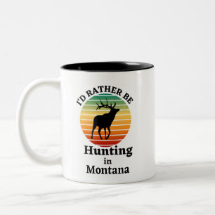 Jag skulle hellre jaga i Montana. Fridluftsmännisk Två-Tonad Mugg
