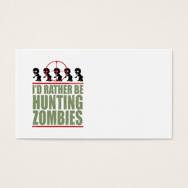 Jag skulle hellre jaga Zombies Visitkort (Framsidan)