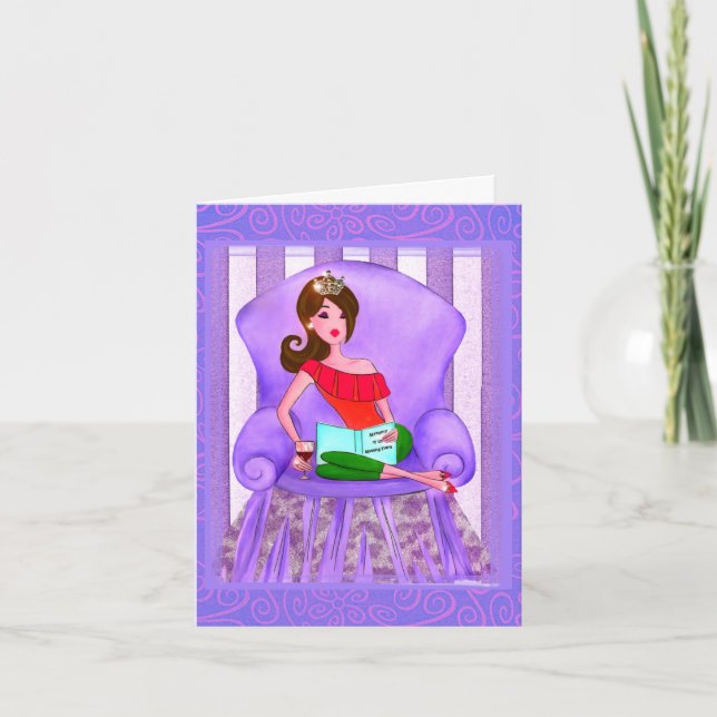 "Jag skulle hellre läsa en Bok" Diva Kort (Framsida)