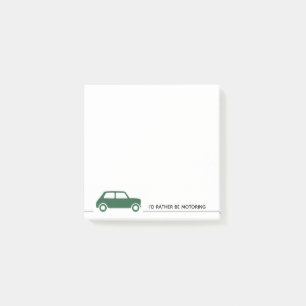 Jag skulle hellre motstå - Mini Cooper - Grönt Post-it Block