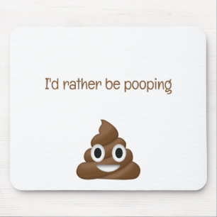 Jag skulle hellre poopa roligt poo emoji musmatta