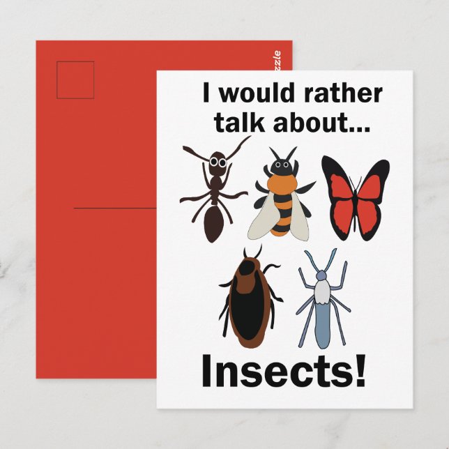 Jag skulle hellre prata om insekter Entomologer Vykort (Fram/baksida)