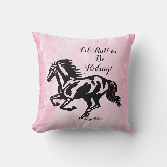 Jag skulle hellre rida, Horse Dekorativ kudde (Framsida)