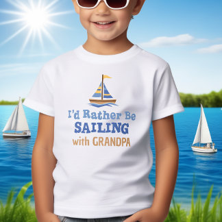 Jag skulle hellre segla med morfar Kids T-Shirt