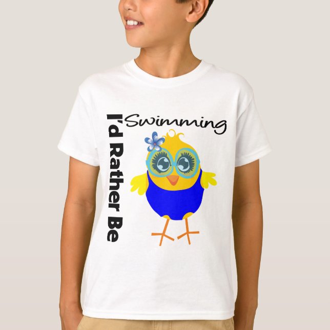 Jag skulle hellre simma Chick Tee Shirt (Framsida)