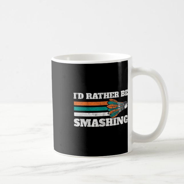 Jag skulle hellre skära av Retro Badminton. Kaffemugg (Höger)