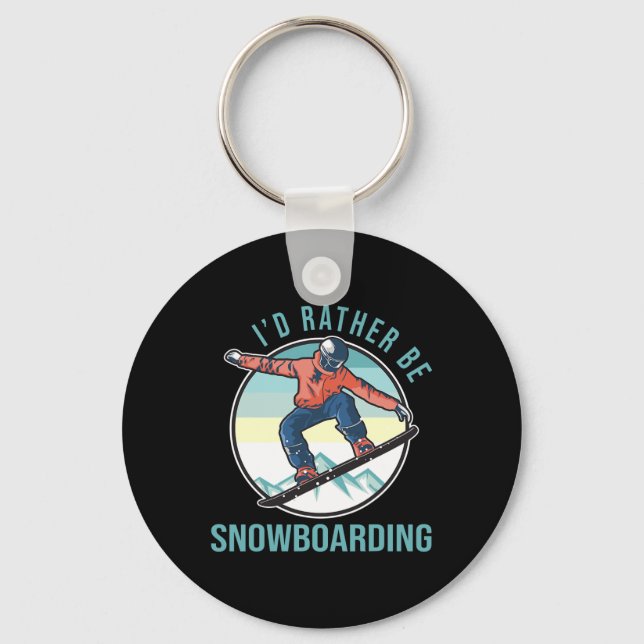 Jag skulle hellre sova på Retro Ski Goggles Winte Nyckelring (Framsida)
