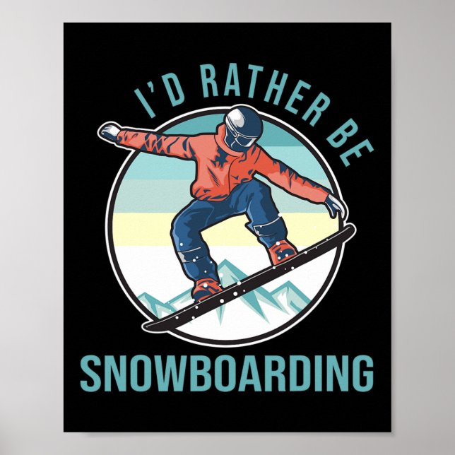 Jag skulle hellre sova på Retro Ski Goggles Winte Poster (Framsidan)