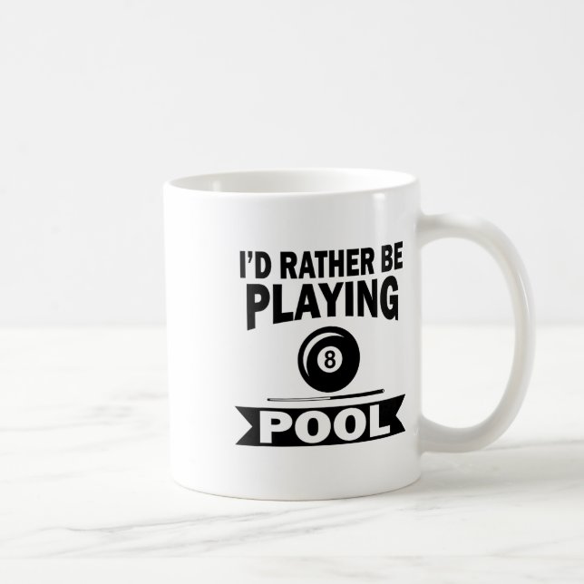 Jag skulle hellre spela Bassäng Funny Billiard Bas Kaffemugg (Höger)