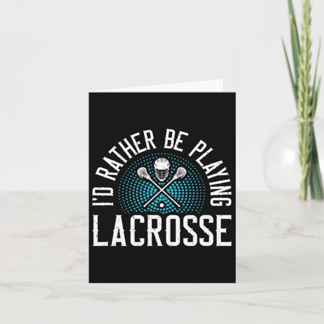 Jag skulle hellre spela lacrosse kort (Framsida)