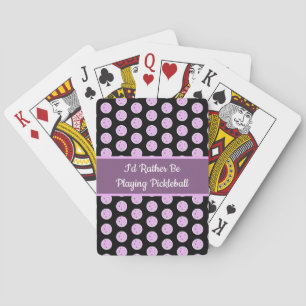 Jag skulle hellre spela Pickleball Lilac Picklebal Casinokort