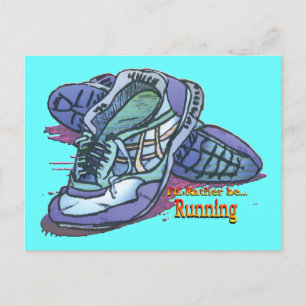Jag skulle hellre springa - Sneakers Vykort
