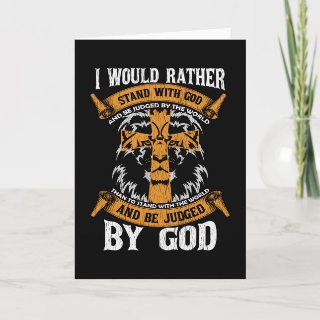 Jag skulle hellre stå med Jesus Christian Gift Kort (Framsida)