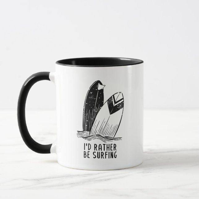 Jag skulle hellre surfa - Kustvibbar Mugg (Vänster)