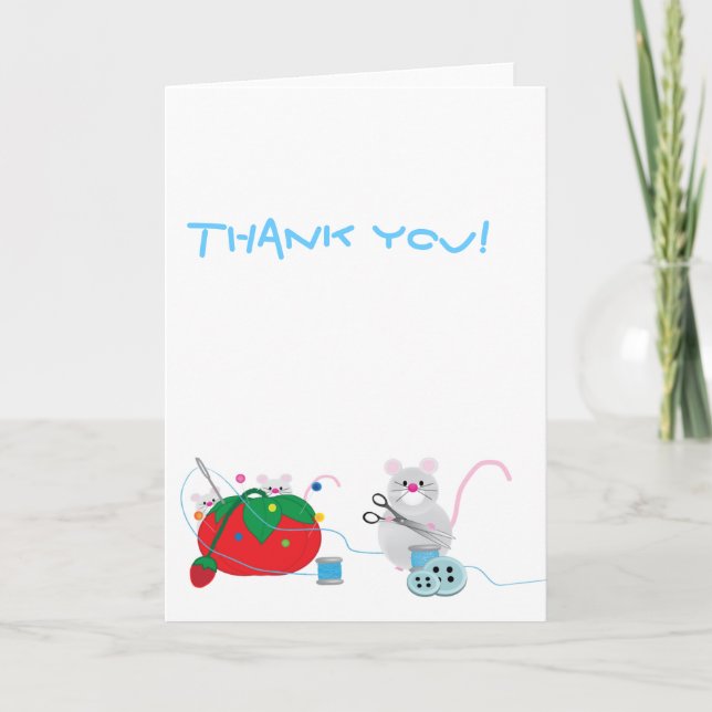 Jag skulle hellre sya! tack kort (Framsida)