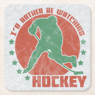 Jag skulle hellre titta på Hockey. Underlägg Papper Kvadrat