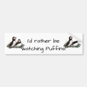 Jag skulle hellre titta på Puffins Roligt Bird Quo Bildekal
